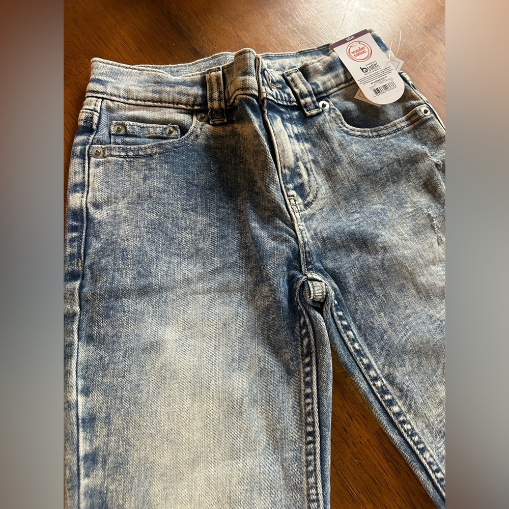 Boys Distressed Slim Jeans | Size 7 | Reinforced Knees | NWT | Wonder Nation - Picture 4 of 6